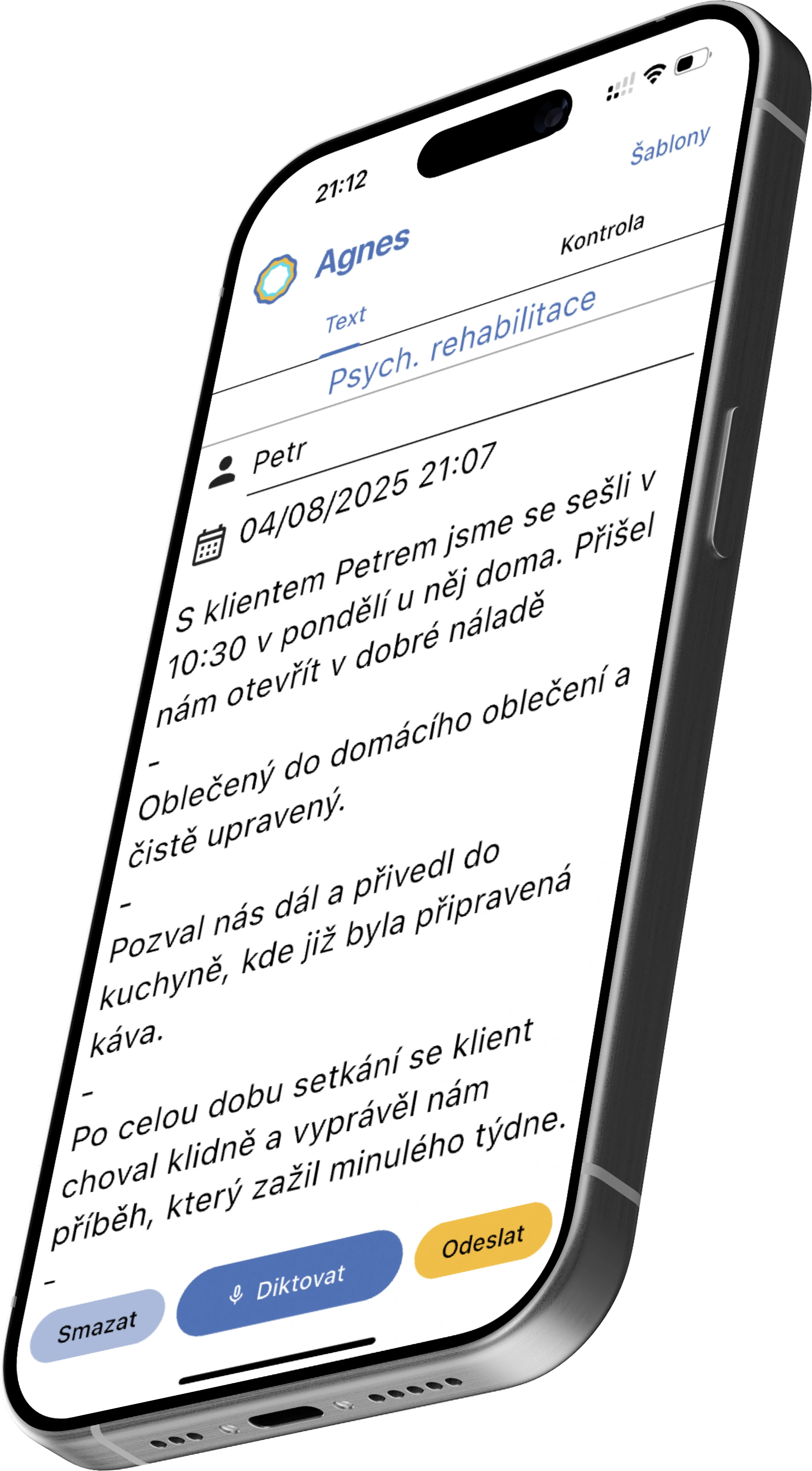 Agnes AI mobilní aplikace